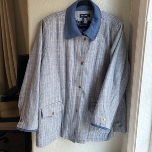 Denim & Co. Plaid Chore Coat Quilted Lining Zip & Snap Closure Sz XXL